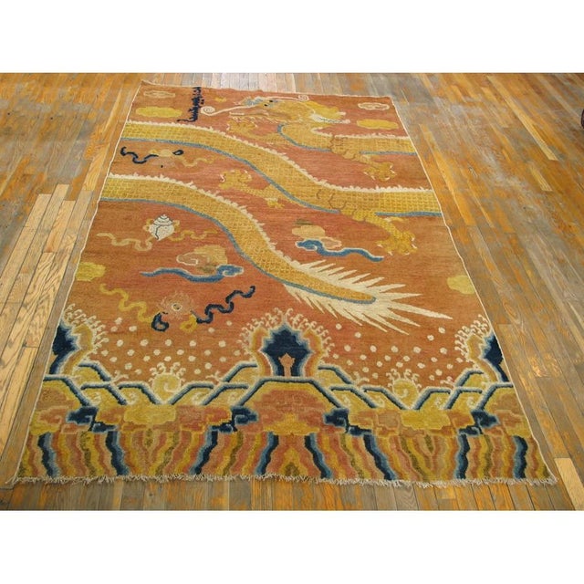 Antique Chinese - Ningxia China - Ningxia Coral 1750s Rug, Circa Date: 1750s. This exceptional example of 18th-century...