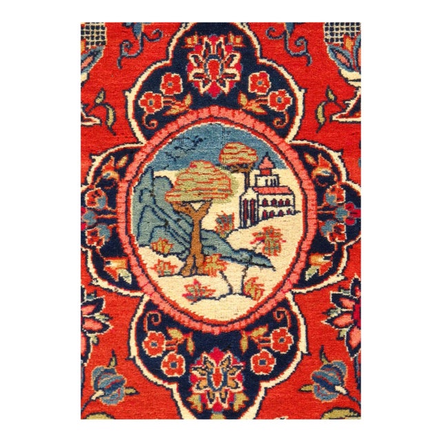 Traditional Antique Hand Knotted Persian Kashan Rug For Sale - Image 3 of 12