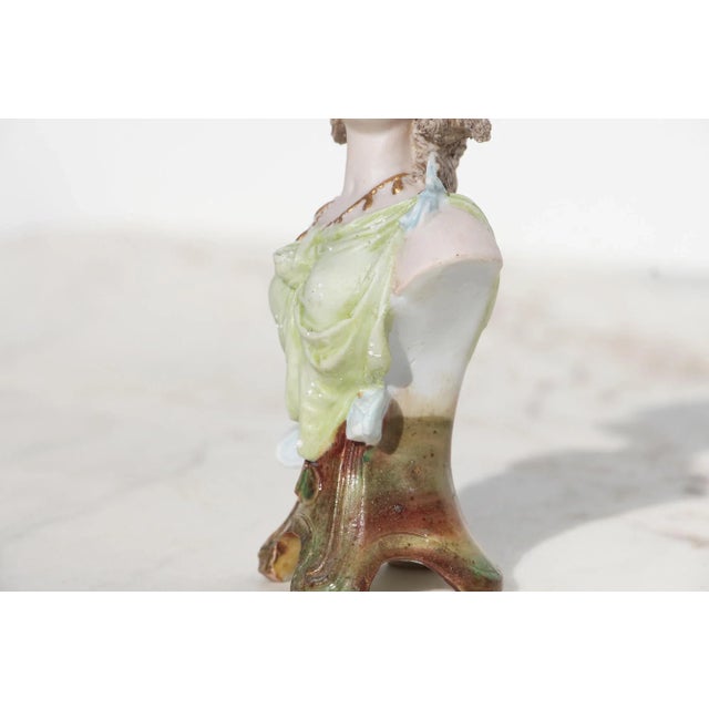 Beige 1900s Art Nouveau Small Woman Bust, Bisque Porcelain, Germany For Sale - Image 8 of 13