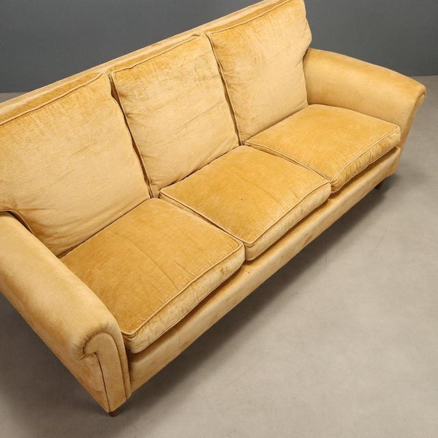 Textile Three-Seater Velvet Sofa, 1950s For Sale - Image 7 of 11