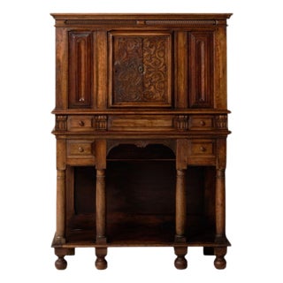 17th Century French Oak & Walnut Cabinet For Sale