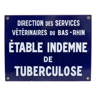Vintage French Enamel Veterinary Sign For Sale