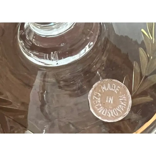 1960s 24k Gold Encrusted Crystal Classic Wine Glasses - Set of 4 For Sale - Image 15 of 16