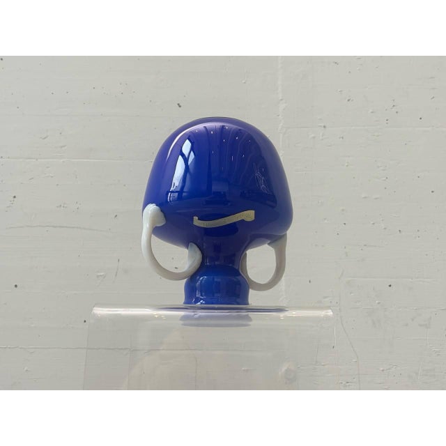 1960s Blue Opal Glass Handle Vase from Opalina Fiorentina, Italy, 1960s For Sale - Image 5 of 14