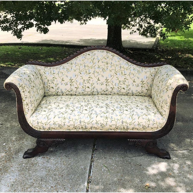 Wood 19th Century Louis Philippe Period French Mahogany Sofa Ca. 1850 For Sale - Image 7 of 13