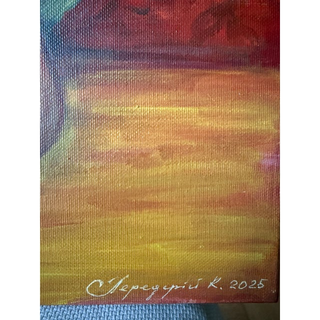 Textile Kateryna Perederiy Still Life Apple Original Painting Acrylic on Canvas For Sale - Image 7 of 9