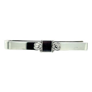 1990s Georg Jensen Estate Mens Tie Bar 2.5" Silver For Sale