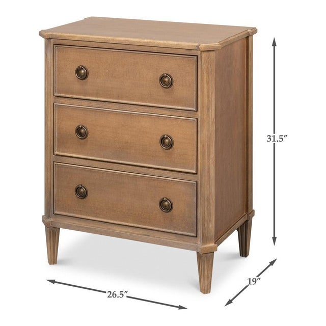 Neoclassical Petite Three-Drawer Chest in Brown Tulip Wood For Sale - Image 11 of 11