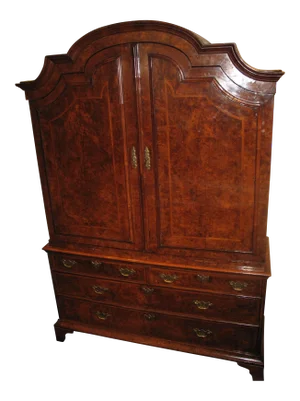 George I Burl Walnut Bureau Bookcase, Circa 1720