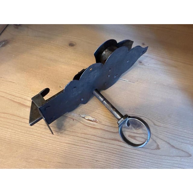 Black Baroque Iron Door Lock with Key, Set of 2 For Sale - Image 8 of 10