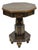 Antique Chinoiserie Hand Painted Pedestal Base Oriental Sewing Stand Side Table For Sale