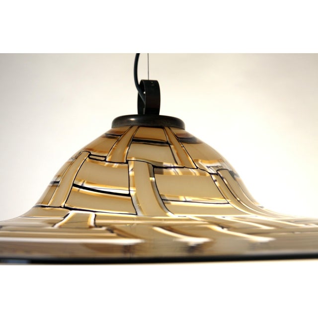 Large Amber Murano Incalmo Glass Ceiling Lamp from Barovier & Toso For Sale - Image 17 of 18