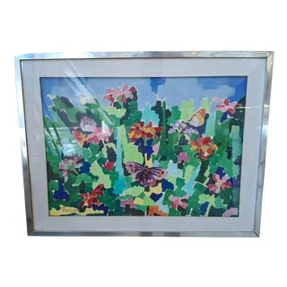 Guido Pacciani, Vibrant Nature (Weaving Technique), 1980, Mixed Media on Canvas For Sale