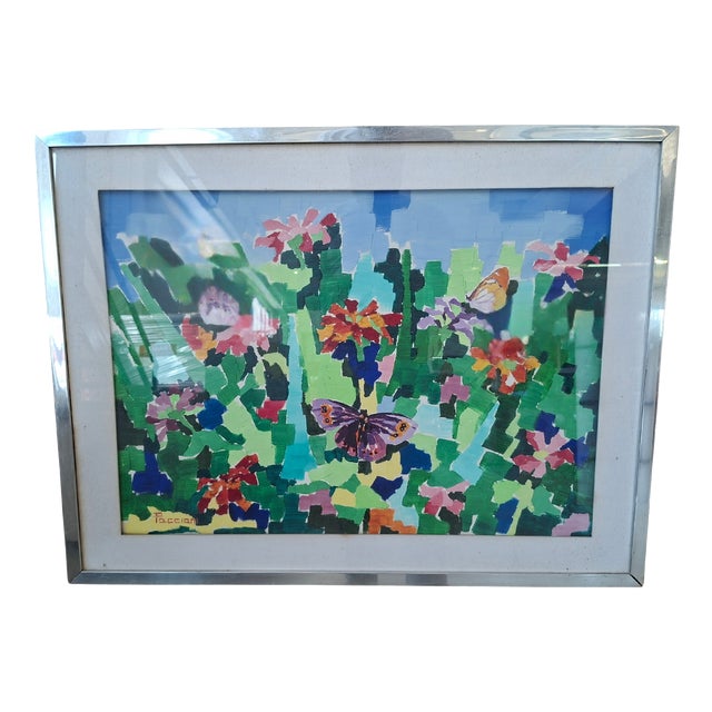 Guido Pacciani, Vibrant Nature (Weaving Technique), 1980, Mixed Media on Canvas For Sale