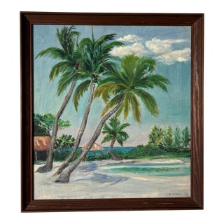 70's E. B. Wetherill Tropical Oil Landscape Painting For Sale