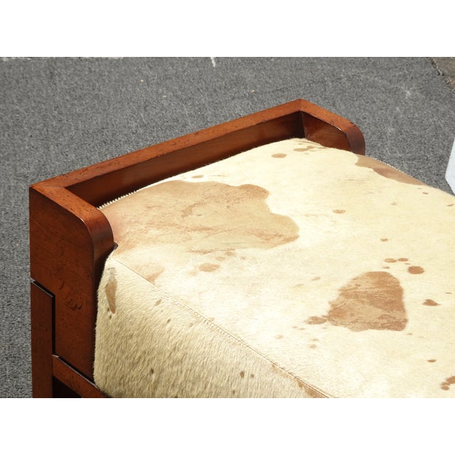 Share Vintage Bill Sofield Baker Furniture Brown Cowhide Bench For Sale - Image 12 of 16