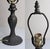 Bronze Vintage 1970/80s Tiffany Style-Stained Glass Pansy Table Lamp Bronze Base 16" H For Sale - Image 8 of 10