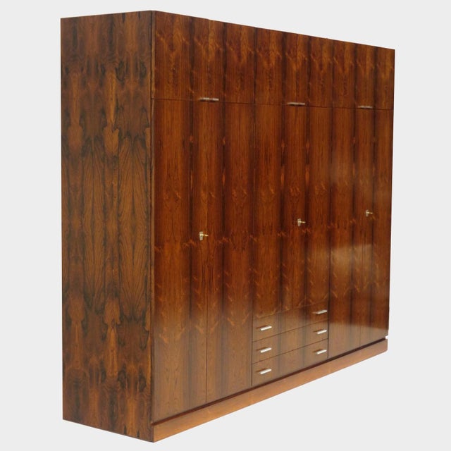 Brown Large Vintage Wardrobe with Drawers in Rosewood, 1960s For Sale - Image 8 of 12