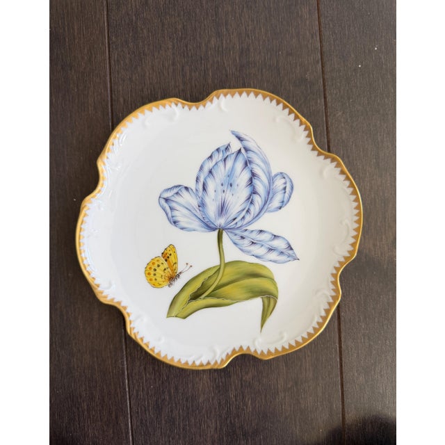 Set of 8 Hand-Painted Anna Weatherley Bread & Butter Plates 6" From Treasure Garden, Morning Glory, Green Leaf or Old Master Tulips Collection For Sale - Image 9 of 11