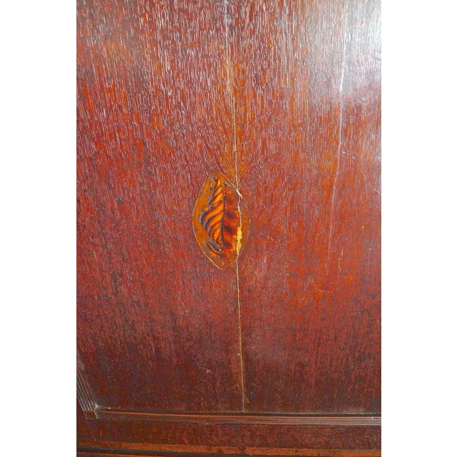 Wood English 18th Century Oak Corner Wall Cabinet With Small Inlay and Two Shelves For Sale - Image 7 of 13
