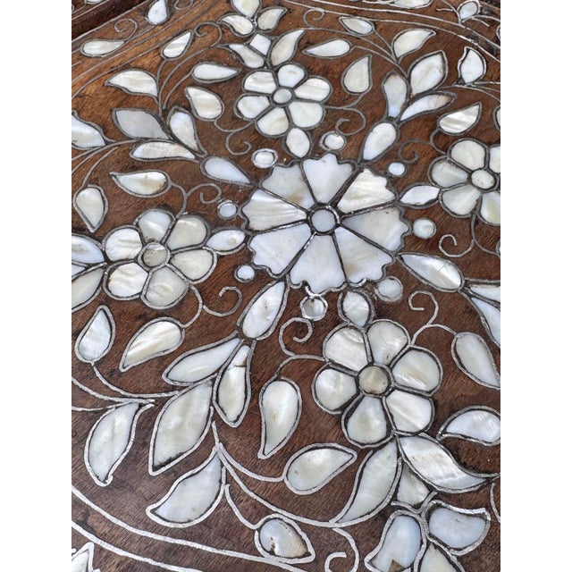 Antique Levantine Mother-of-Pearl Inlay Side Table With Drawer For Sale In Los Angeles - Image 6 of 7