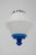 Scandinavian Art Deco Milk Glass Pendant Light with Azure Blue Details, 1930s For Sale - Image 6 of 17