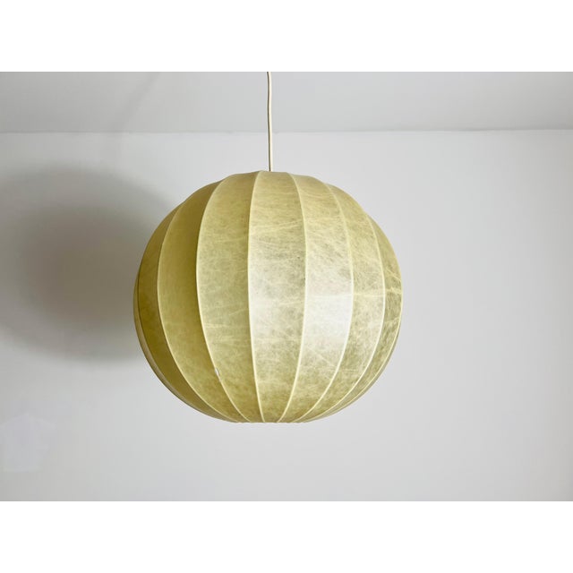 Mid 20th Century Mid-Century Round Cocoon Pendant Lamp, 1960s, Italy For Sale - Image 5 of 10