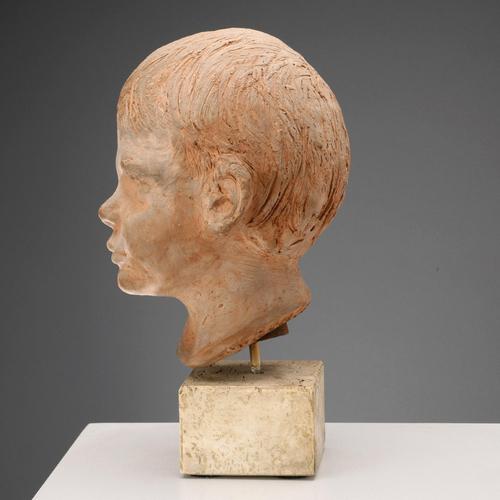 Portrait of a Boy in Terracotta from Mario Bertozzi For Sale - Image 5 of 12