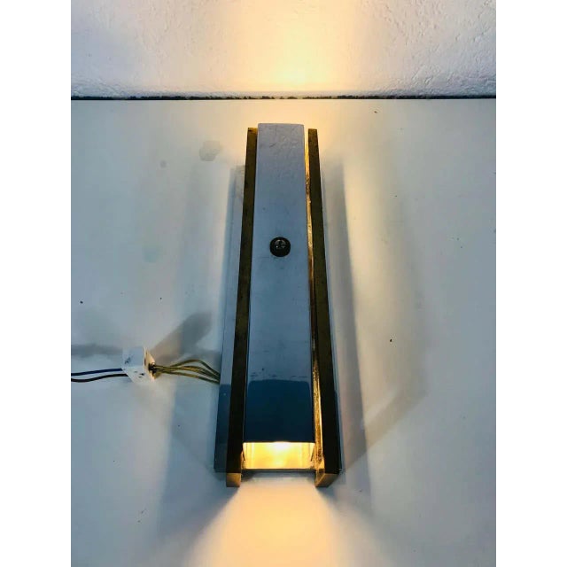 Pair of French Brass and Aluminium Art Deco Sconces, France, 1940s For Sale - Image 11 of 13