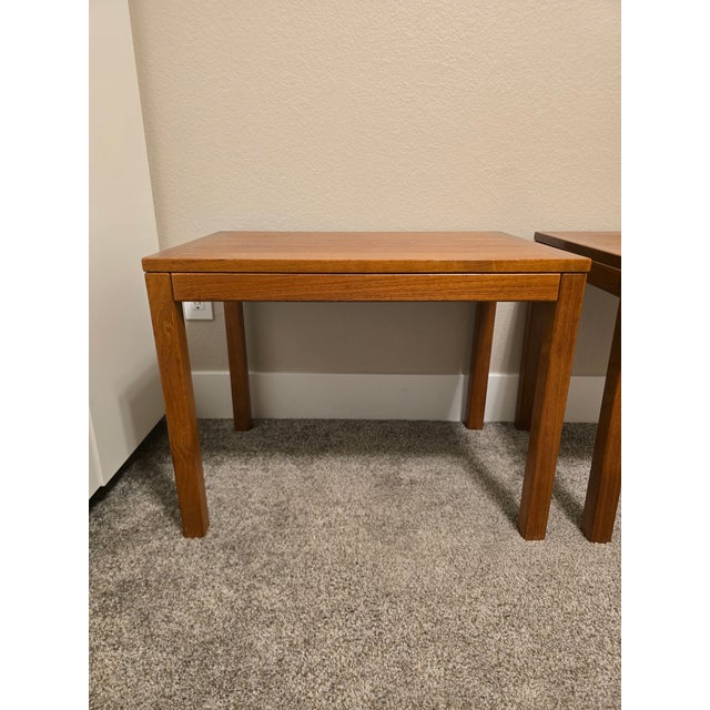 Mid 20th Century Vintage Mid-Century Danish Modern Solid Teak Side Tables - a Pair For Sale - Image 5 of 7