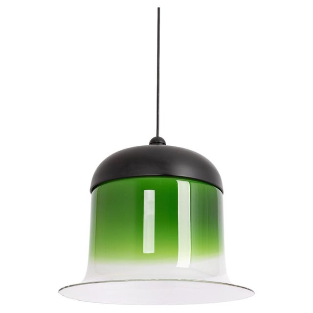Large Green White Glass Pendant Light from Peill and Putzler, Germany, 1970s For Sale - Image 12 of 12