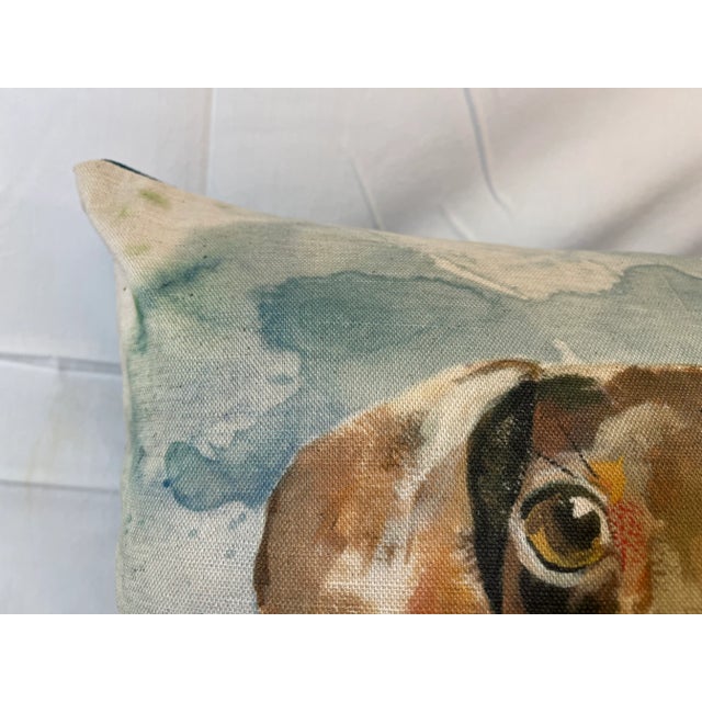 2020s 16" Square Pillow Decorated With an Adorable Doxie /Dachshund Dog Portrait - Made in the U K For Sale - Image 5 of 10