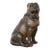 English 19th Century Terracotta Bulldog Statue with Silver Collar and Glass Eyes For Sale
