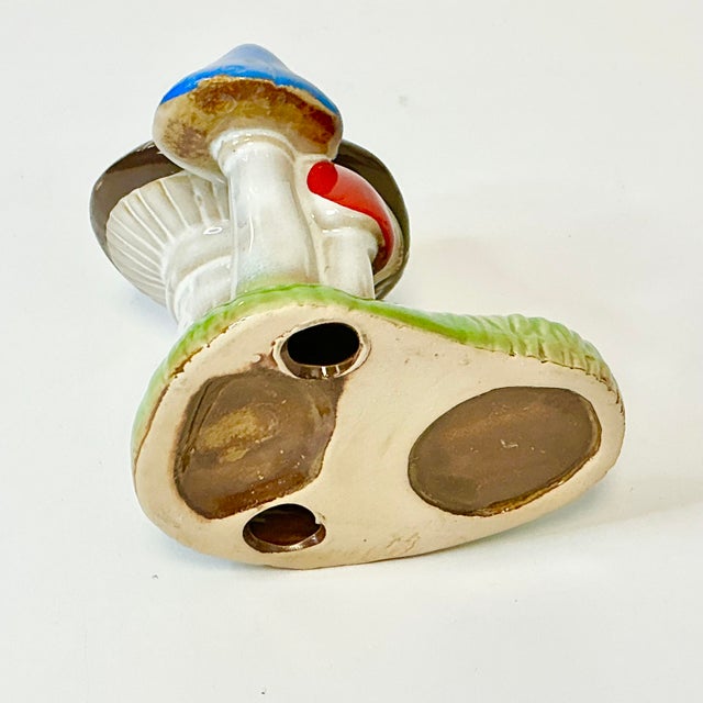 1980s Vintage Boho Chic Arts & Crafts Ceramic Mushroom Candle Votive Holder. For Sale - Image 16 of 16