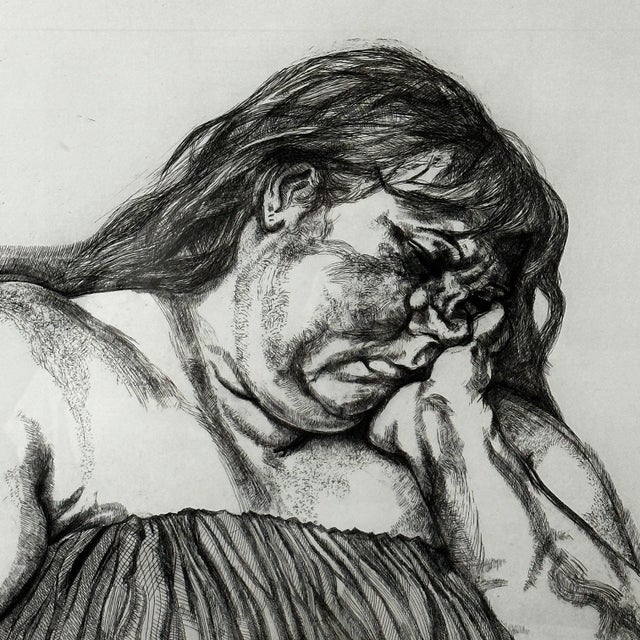 Realism Lucian Freud - Expressionist Female Portrait Archival Pigment Print, Framed For Sale - Image 3 of 6