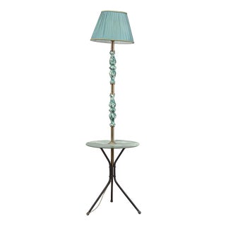 Ceramic and Glass Floor Lamp, 1950s For Sale