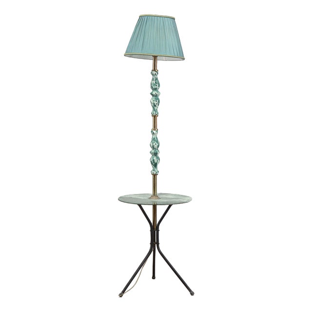 Ceramic and Glass Floor Lamp, 1950s For Sale