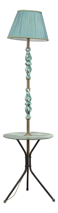 Ceramic and Glass Floor Lamp, 1950s