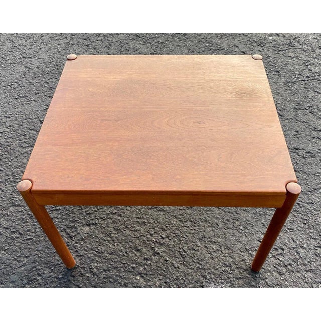 Mid 20th Century Vintage Mid-Century Modern Danish Teak Flip Top Side Table For Sale - Image 5 of 5
