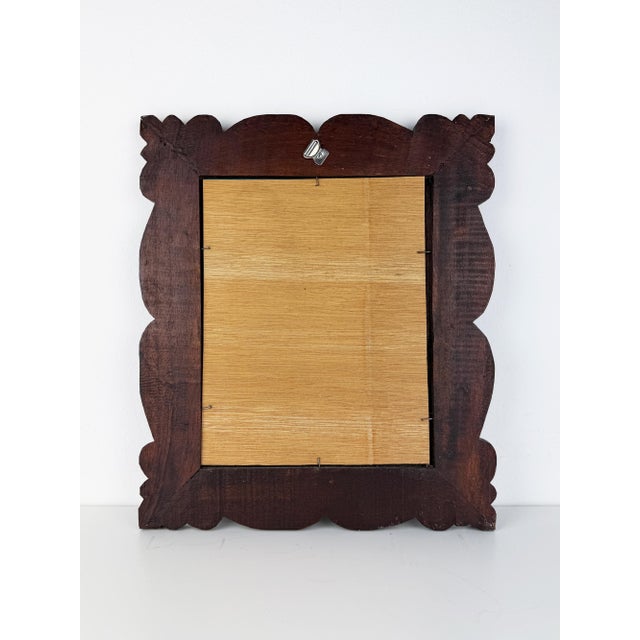 Antique Wood Wall Mirror with Ornate Scrollwork Wooden Frame, 1920s For Sale - Image 13 of 16