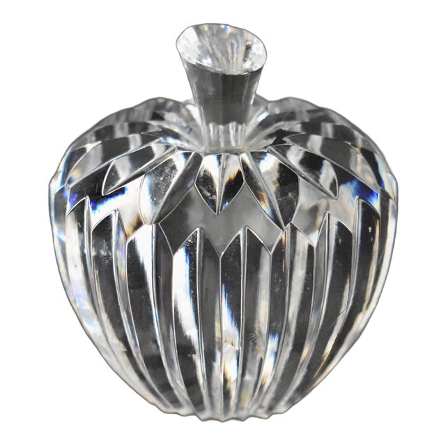 Vtg. Signed Waterford Crystal Apple Paperweight, Sculpture, Figurine For Sale