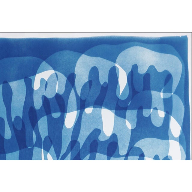 Blue 2025, Graffiti Dripping Paint, Urban Style, Blue Tones Cyanotype Print on Watercolor Paper by Kind of Cyan For Sale - Image 8 of 8