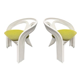 1980s 5-Strand Rattan Chairs, Axel Enthoven, Manner, 2 Pairs Available For Sale
