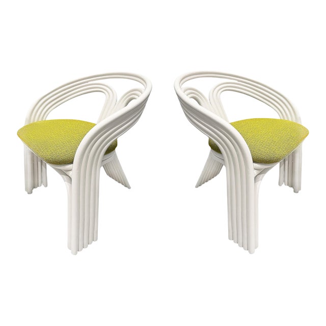 1980s 5-Strand Rattan Chairs, Axel Enthoven, Manner, 2 Pairs Available For Sale