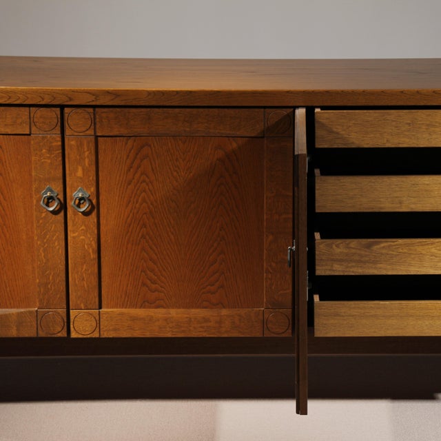 Brutalist Oak Sideboard, Belgium, 1970s For Sale - Image 18 of 18