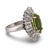 Vintage 3.20 Carat Peridot Diamond Platinum Ballerina Ring, Size 4.75 For Sale - Image 4 of 6