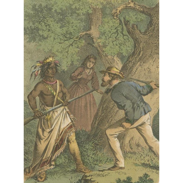 Mid 19th Century German School, Kidnapping at the Red River Frontier Scene, 1868, Lithograph For Sale - Image 5 of 9