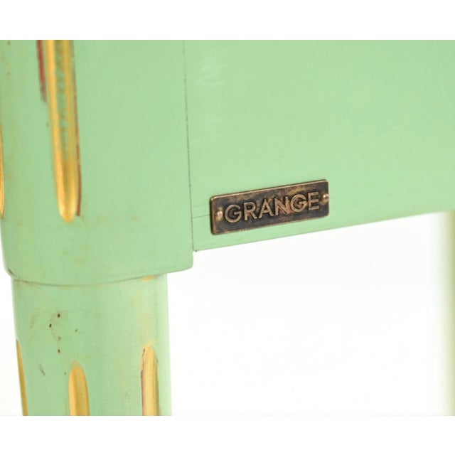 Grange Grange France French Provicincial Seafoam Green Triangular End Table With Drawer, 2000s. For Sale - Image 4 of 4