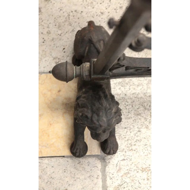 Late 19th Century 19th Century French Bronze and Wrought Iron Fireplace Stand For Sale - Image 5 of 11