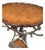 Late 20th Century French Style Mixed Metal and Scalloped Wood Top Accent Table For Sale